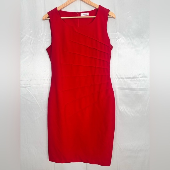 Calvin Klein Red lined Sleeveless Dress - Picture 1 of 10